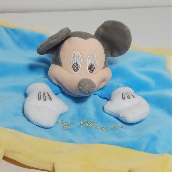 Disney Parks Merch Mickey Mouse Blue & Yellow Baby Lovey Crinkle Soft - Picture 5 of 6